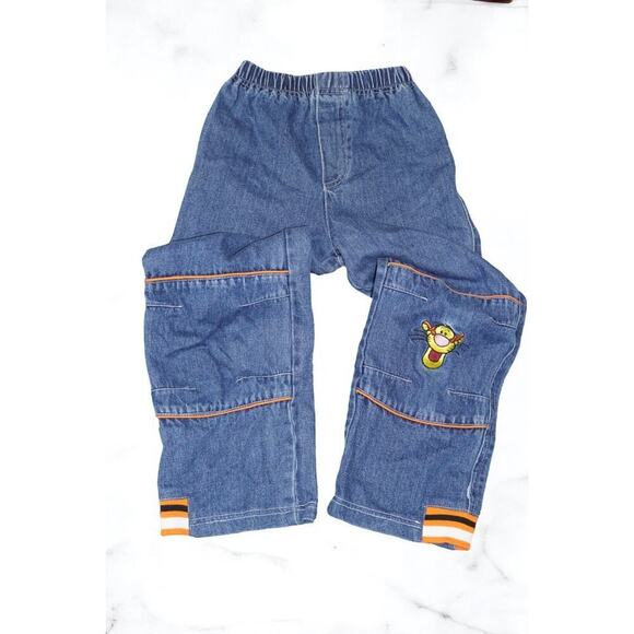 Vintage Disney Tigger Denim Pants | Size 5T | Y2K Kids Cartoon Jeans - Picture 2 of 4